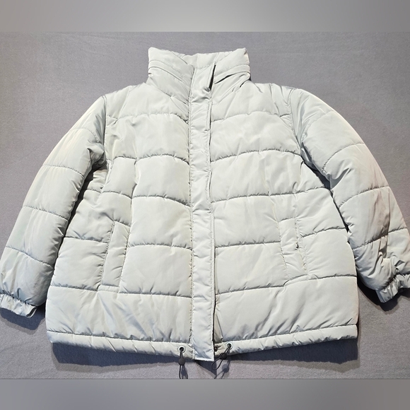 Mango Jackets & Blazers - Mango - Violeta Light Seafoam Puffer Jacket EUC XL PTP 28